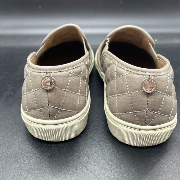 Steve Madden Ecentrcq quilted slip on sneaker womens 8 beige casual walking - Picture 4 of 7
